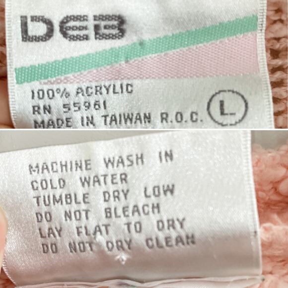 Vintage Deb boucle striped knit v-neck button down cardigan sweater size large L - Picture 5 of 7